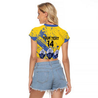 Eswatini Football Custom Raglan Cropped T Shirt Sihlangu Semnikati Yellow - Wonder Print Shop