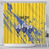 Eswatini Football Custom Shower Curtain Sihlangu Semnikati Yellow - Wonder Print Shop