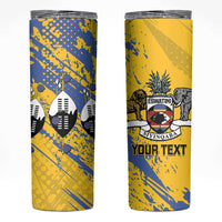 Eswatini Football Custom Skinny Tumbler Sihlangu Semnikati Yellow - Wonder Print Shop