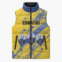 Eswatini Football Custom Sleeveless Puffer Jacket Sihlangu Semnikati Yellow - Wonder Print Shop