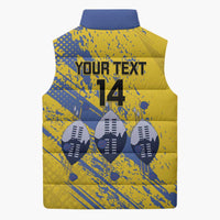 Eswatini Football Custom Sleeveless Puffer Jacket Sihlangu Semnikati Yellow - Wonder Print Shop