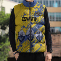 Eswatini Football Custom Sleeveless Puffer Jacket Sihlangu Semnikati Yellow - Wonder Print Shop