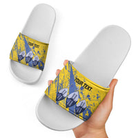 Eswatini Football Custom Slide Sandals Sihlangu Semnikati Yellow - Wonder Print Shop