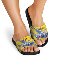 Eswatini Football Custom Slide Sandals Sihlangu Semnikati Yellow - Wonder Print Shop