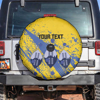 Eswatini Football Custom Spare Tire Cover Sihlangu Semnikati Yellow - Wonder Print Shop
