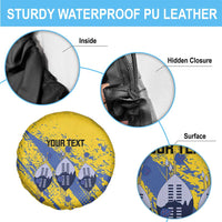 Eswatini Football Custom Spare Tire Cover Sihlangu Semnikati Yellow - Wonder Print Shop