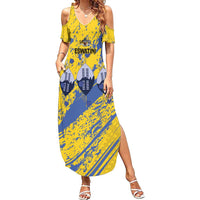 Eswatini Football Custom Summer Maxi Dress Sihlangu Semnikati Yellow - Wonder Print Shop