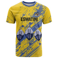 Eswatini Football Custom T Shirt Sihlangu Semnikati Yellow - Wonder Print Shop