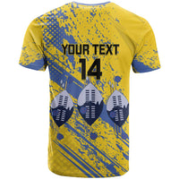 Eswatini Football Custom T Shirt Sihlangu Semnikati Yellow - Wonder Print Shop