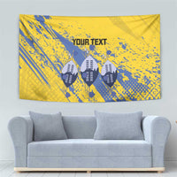Eswatini Football Custom Tapestry Sihlangu Semnikati Yellow - Wonder Print Shop