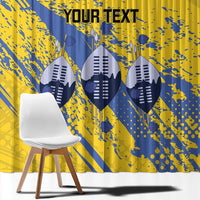 Eswatini Football Custom Window Curtain Sihlangu Semnikati Yellow - Wonder Print Shop