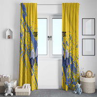 Eswatini Football Custom Window Curtain Sihlangu Semnikati Yellow - Wonder Print Shop