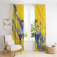 Eswatini Football Custom Window Curtain Sihlangu Semnikati Yellow - Wonder Print Shop