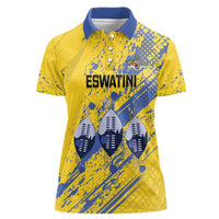 Eswatini Football Custom Women Polo Shirt Sihlangu Semnikati Yellow - Wonder Print Shop