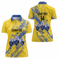 Eswatini Football Custom Women Polo Shirt Sihlangu Semnikati Yellow - Wonder Print Shop