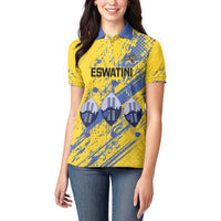 Eswatini Football Custom Women Polo Shirt Sihlangu Semnikati Yellow - Wonder Print Shop