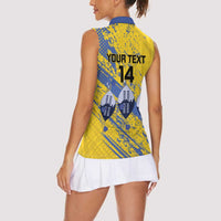 Eswatini Football Custom Women Sleeveless Polo Shirt Sihlangu Semnikati Yellow - Wonder Print Shop