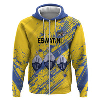 Eswatini Football Custom Zip Hoodie Sihlangu Semnikati Yellow - Wonder Print Shop