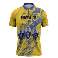 Eswatini Football Custom Zipper Polo Shirt Sihlangu Semnikati Yellow - Wonder Print Shop