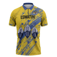 Eswatini Football Custom Zipper Polo Shirt Sihlangu Semnikati Yellow - Wonder Print Shop