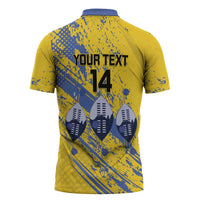 Eswatini Football Custom Zipper Polo Shirt Sihlangu Semnikati Yellow - Wonder Print Shop