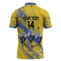 Eswatini Football Custom Zipper Polo Shirt Sihlangu Semnikati Yellow - Wonder Print Shop