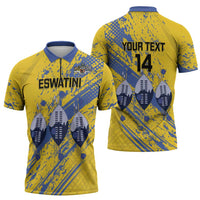 Eswatini Football Custom Zipper Polo Shirt Sihlangu Semnikati Yellow - Wonder Print Shop