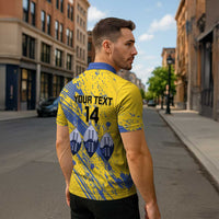 Eswatini Football Custom Zipper Polo Shirt Sihlangu Semnikati Yellow - Wonder Print Shop