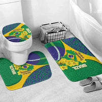 Brazil Independence Day Bathroom Set Ordem e Progresso Map With Golden Trumpet - Wonder Print Shop