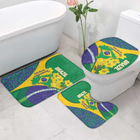 Brazil Independence Day Bathroom Set Ordem e Progresso Map With Golden Trumpet - Wonder Print Shop