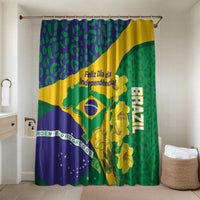 Brazil Independence Day Bathroom Set Ordem e Progresso Map With Golden Trumpet - Wonder Print Shop