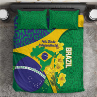 Brazil Independence Day Bedding Set Ordem e Progresso Map With Golden Trumpet - Wonder Print Shop