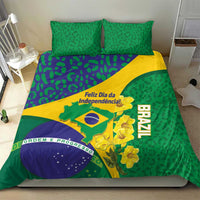 Brazil Independence Day Bedding Set Ordem e Progresso Map With Golden Trumpet - Wonder Print Shop