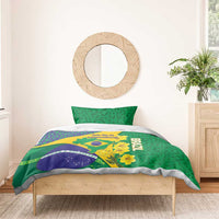 Brazil Independence Day Bedding Set Ordem e Progresso Map With Golden Trumpet - Wonder Print Shop