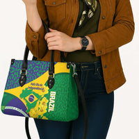 Brazil Independence Day Leather Bag Ordem e Progresso Map With Golden Trumpet - Wonder Print Shop