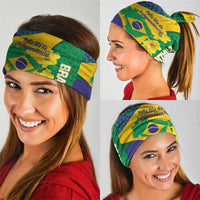 Brazil Independence Day Neck Gaiter Ordem e Progresso Map With Golden Trumpet - Wonder Print Shop
