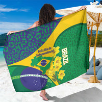 Brazil Independence Day Sarong Ordem e Progresso Map With Golden Trumpet - Wonder Print Shop
