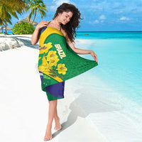 Brazil Independence Day Sarong Ordem e Progresso Map With Golden Trumpet - Wonder Print Shop