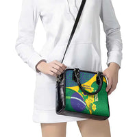 Brazil Independence Day Shoulder Handbag Ordem e Progresso Map With Golden Trumpet - Wonder Print Shop