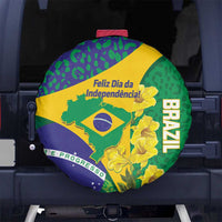 Brazil Independence Day Spare Tire Cover Ordem e Progresso Map With Golden Trumpet - Wonder Print Shop