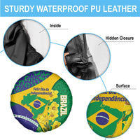 Brazil Independence Day Spare Tire Cover Ordem e Progresso Map With Golden Trumpet - Wonder Print Shop