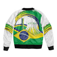 Brasilia Capital Bomber Jacket Brazil Flag Metropolitan Cathedral - Wonder Print Shop
