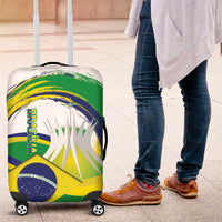 Brasilia Capital Luggage Cover Brazil Flag Metropolitan Cathedral - Wonder Print Shop