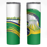 Brasilia Capital Skinny Tumbler Brazil Flag Metropolitan Cathedral - Wonder Print Shop