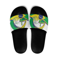Brasilia Capital Slide Sandals Brazil Flag Metropolitan Cathedral - Wonder Print Shop