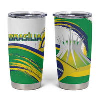 Brasilia Capital Tumbler Cup Brazil Flag Metropolitan Cathedral - Wonder Print Shop