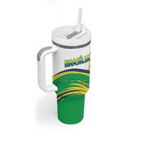 Brasilia Capital Tumbler With Handle Brazil Flag Metropolitan Cathedral - Wonder Print Shop