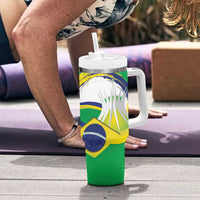 Brasilia Capital Tumbler With Handle Brazil Flag Metropolitan Cathedral - Wonder Print Shop