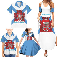 Rio de Janeiro Brazil Family Matching Summer Maxi Dress and Hawaiian Shirt Flag Style - Wonder Print Shop