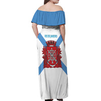 Rio de Janeiro Brazil Off Shoulder Maxi Dress Flag Style - Wonder Print Shop
